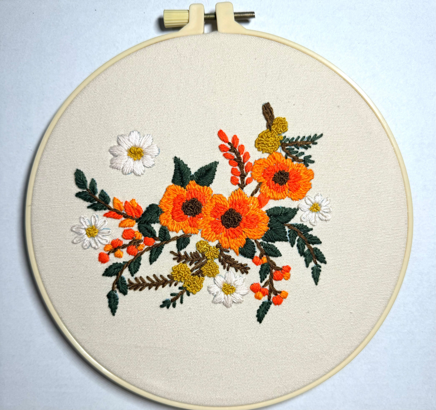 Orange Floral Embroidery